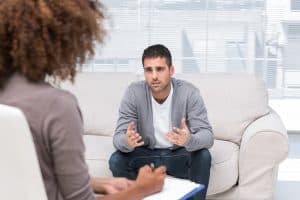 man in emdr therapy session