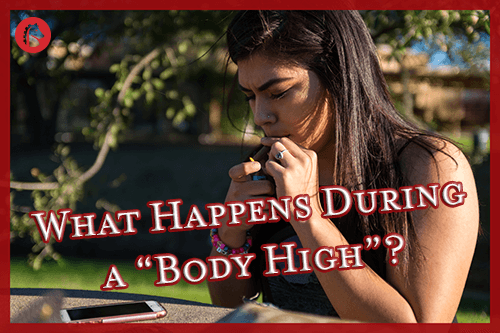 woman smoking marijuana to induce a body high