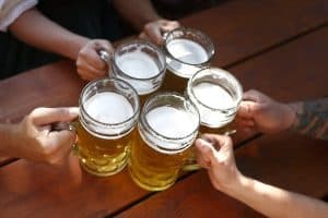 People Drinking Beer In A Trad
